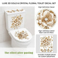 🌸 Luxury Gold Floral Toilet Sticker (Premium Quality)
