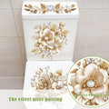 🌸 Luxury Gold Floral Toilet Sticker (Premium Quality)