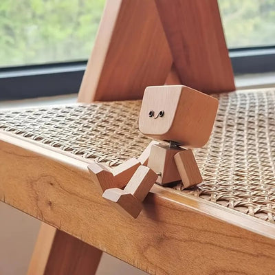 Charming Little Wooden Figure That Sways with 12PCS Magnetic Expressions (Premium Quality)
