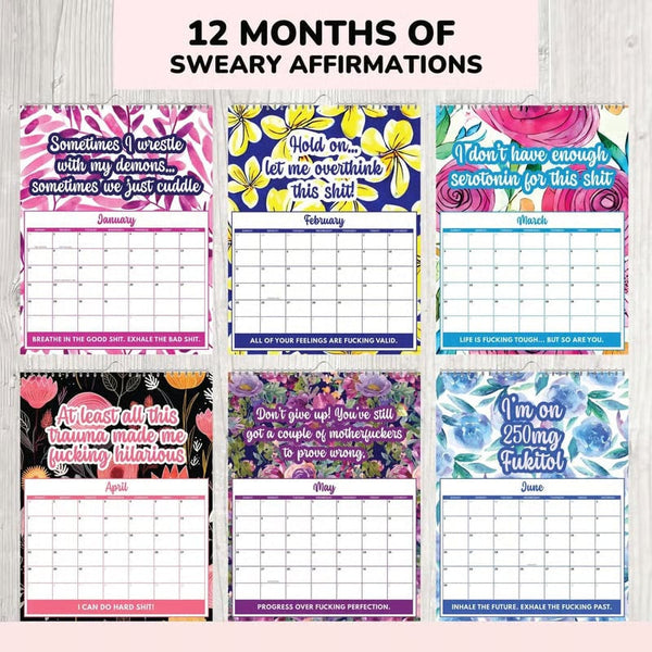 📅 2027 Sweary Mental Health Calendar - Perfect for Home Decor & Gift Ideas (Premium Quality)