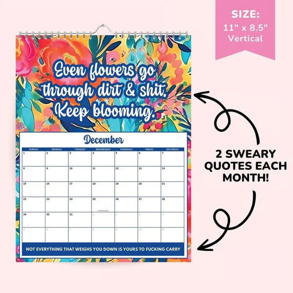 📅 2027 Sweary Mental Health Calendar - Perfect for Home Decor & Gift Ideas (Premium Quality)