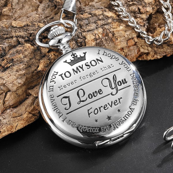 TO MY SON/ DAUGHTER/ DAD" Quartz Pocket Chain Watch (Premium Quality)