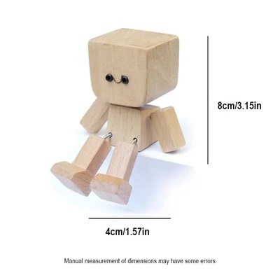Charming Little Wooden Figure That Sways with 12PCS Magnetic Expressions (Premium Quality)