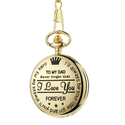 TO MY SON/ DAUGHTER/ DAD" Quartz Pocket Chain Watch (Premium Quality)