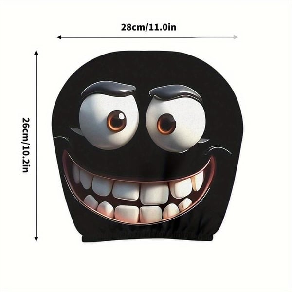 😆 Funny Cartoon Car Headrest Covers – 2D Universal Fit 🚗 (Premium Quality)