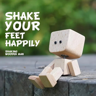 Charming Little Wooden Figure That Sways with 12PCS Magnetic Expressions (Premium Quality)