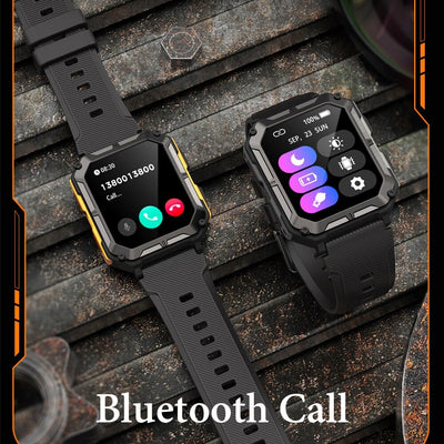 Indestructible Stainless Steel Military Style Rugged Smartwatch