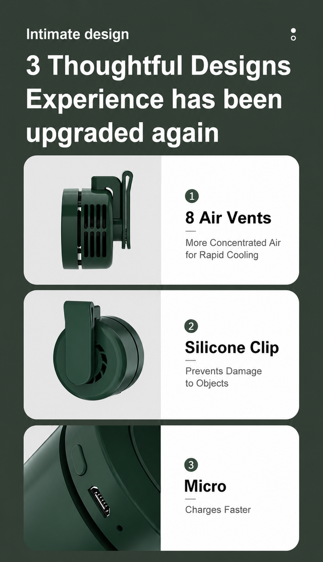 Portable Silent Mini Bladeless Electric Fan (Premium Quality)