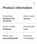 Portable Silent Mini Bladeless Electric Fan (Premium Quality)