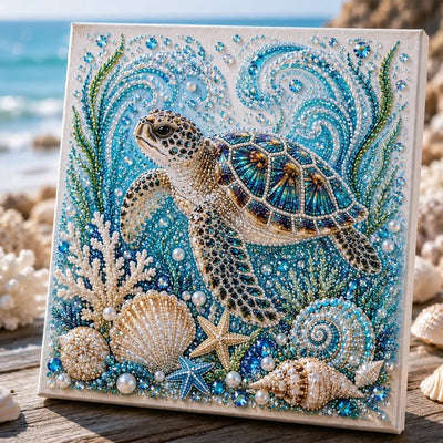 ✨ Ocean Theme Pearl Art DIY Kit – Relaxing DIY Craft to Create Stunning Coastal Artwork (Premium Quality)