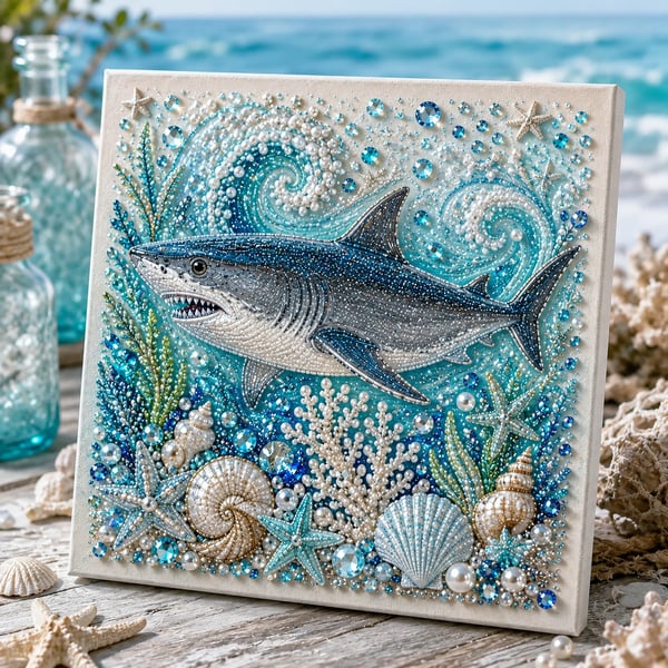 ✨ Ocean Theme Pearl Art DIY Kit – Relaxing DIY Craft to Create Stunning Coastal Artwork (Premium Quality)
