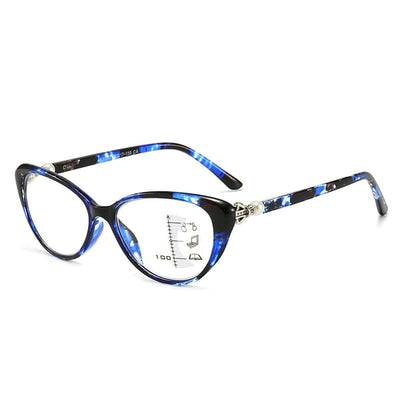CAT EYE WITH PEARL HINGE PROGRESSIVE MULTIFOCAL READING GLASSES (Premium Quality)
