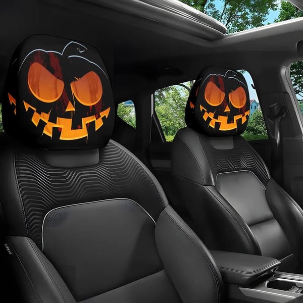 😆 Funny Cartoon Car Headrest Covers – 2D Universal Fit 🚗 (Premium Quality)