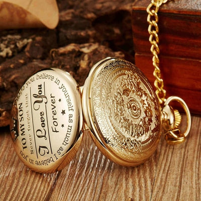 TO MY SON/ DAUGHTER/ DAD" Quartz Pocket Chain Watch (Premium Quality)