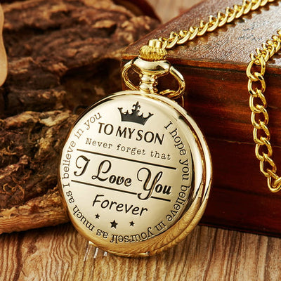 TO MY SON/ DAUGHTER/ DAD" Quartz Pocket Chain Watch (Premium Quality)