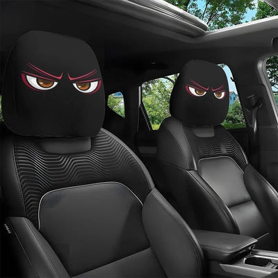 😆 Funny Cartoon Car Headrest Covers – 2D Universal Fit 🚗 (Premium Quality)