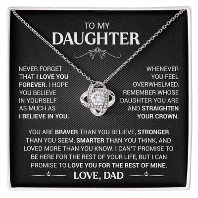 To My Daughter - Love Knot Necklace (Premium Quality)