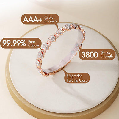 ⏳Time-Limited Special⏰Women's Dazzling Heart-Shaped Magnetic Copper Bracelets (Premium Quality)