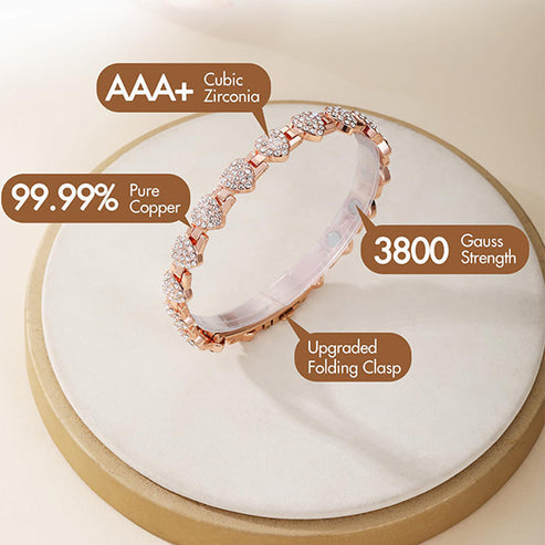 ⏳Time-Limited Special⏰Women's Dazzling Heart-Shaped Magnetic Copper Bracelets (Premium Quality)