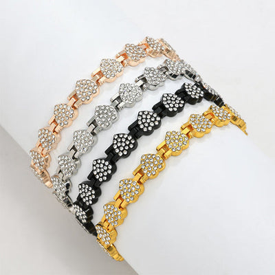 ⏳Time-Limited Special⏰Women's Dazzling Heart-Shaped Magnetic Copper Bracelets (Premium Quality)