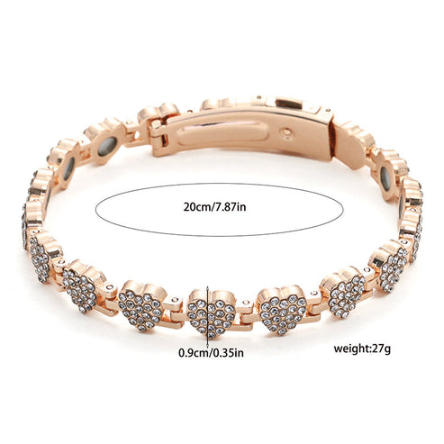 ⏳Time-Limited Special⏰Women's Dazzling Heart-Shaped Magnetic Copper Bracelets (Premium Quality)