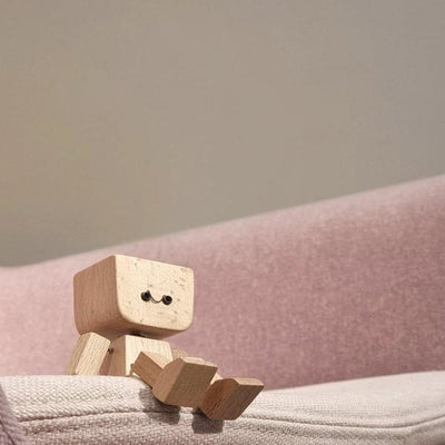Charming Little Wooden Figure That Sways with 12PCS Magnetic Expressions (Premium Quality)